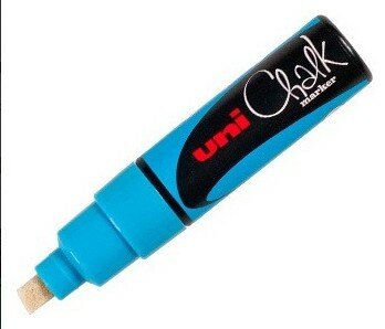 Krijtstift van Uni chalk in kleur licht blauw PWE8K