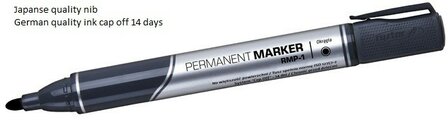 Permanent marker Bullet nib 1-3 mm  cap-off ink