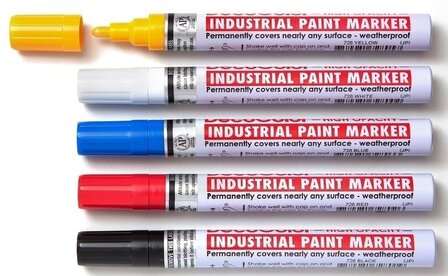 Paint marker voor de industrie en veilig voor gebruik op RVS