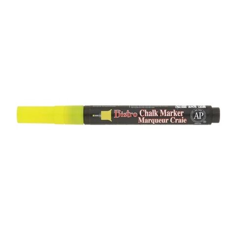 Krijtstift met een extra fijne punt van 0,5mm dun in de kleur fluo geel