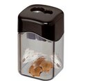 Double-hole pencil sharpener with collection tray Double-hole pencil sharpener with collection tray