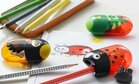 Pencil sharpener with eraser 3 types of animal motifs. For all standard pencil sizes and Jumbo pencils. Pencil sharpener with eraser 3 types of animal motifs. For all standard pencil sizes and Jumbo pencils.