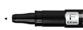 Permanent marker 0,6 mm tip black OHP cap-off ink