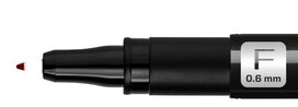 Permanent marker 0,6 mm tip red OHP cap-off ink